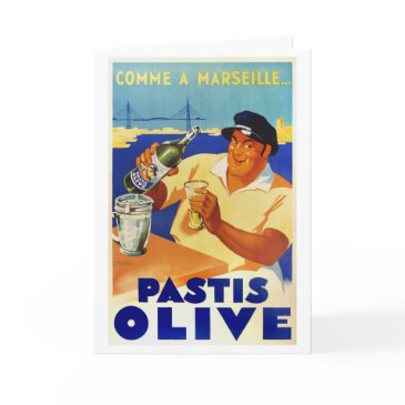 pastis olive - vintage french wine poster invitations