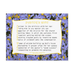 Small Pastor's Wife (acrostic) Postinvitations Front View