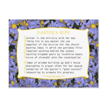 pastor's wife (acrostic) postinvitations