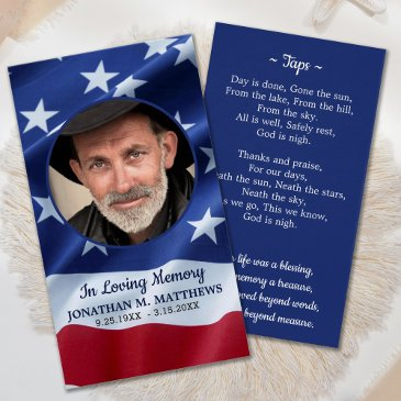 patriotic american flag photo funeral prayer invitations