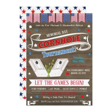 patriotic cornhole party invitation