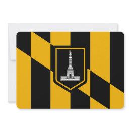 Small Patriotic Invitations With Flag Of Baltimore Front View