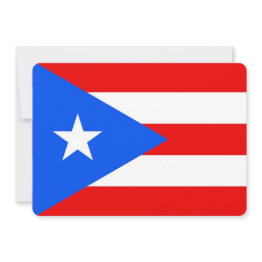 Small Patriotic Invitations With Puerto Rico Flag Front View