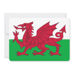 Small Patriotic Invitations With Wales Flag Front View
