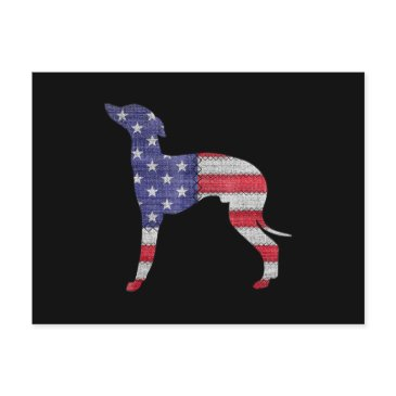 patriotic italian greyhound american flag embroide announcement postinvitations