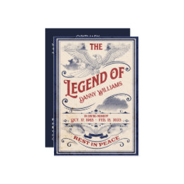 Small Patriotic Memorial Veteran Funeral Program Front View