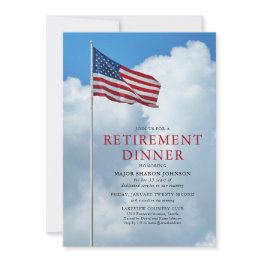 Small Patriotic Military Flag Retirement Invitation Front View