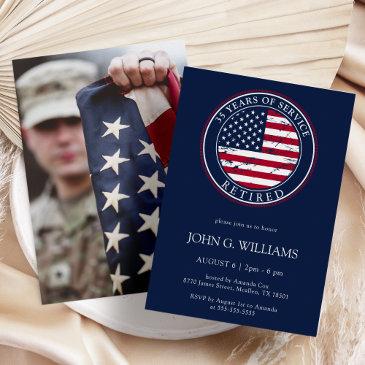 patriotic military service retirement invitation