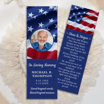 patriotic photo usa flag funeral prayer bookmark