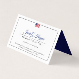 Small Patriotic Themed Minimal Modern Style Business Invitations Front View