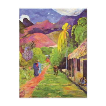 paul gauguin road in tahiti vintage fine art postinvitations