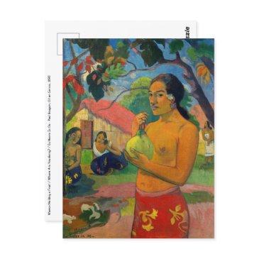 paul gauguin - woman holding a fruit postinvitations