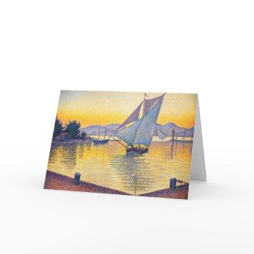 paul signac - the port at sunset, opus 236 invitations