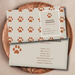 Small Paw Pattern - Dog Walker Business Invitations Front View