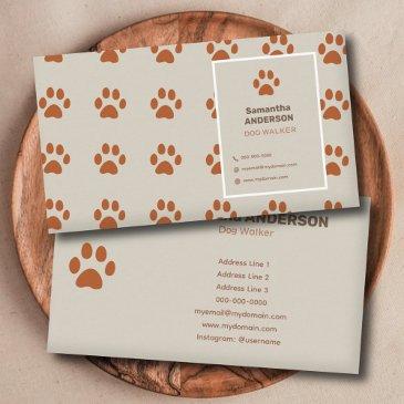paw pattern - dog walker business invitations