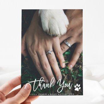 paw prints wedding thank you photo invitations