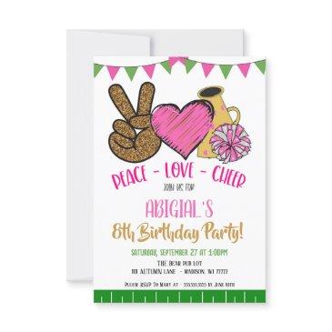 peace love cheer party invitation