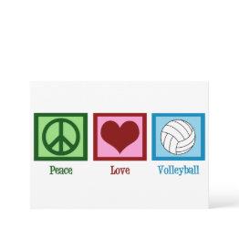 Small Peace Love Volleyball Holiday Invitations Front View