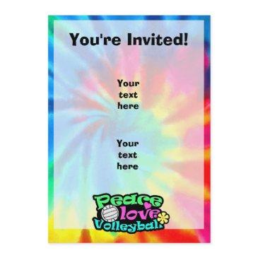 peace, love, volleyball; retro invitation