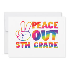Small Peace Out Fifth Grade Tie Dye Last Day 5th Grade Invitation Front View
