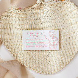 Small Peach Pink Garden Chinoiserie Recipe Request Enclosure Invitations Front View