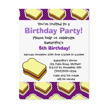 peanut butter and jelly themed - grape jelly invitation