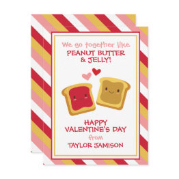 Small Peanut Butter & Jelly Valentine's Day Invitations Front View
