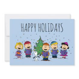 Small Peanuts | Around The Christmas Tree Holiday Invitations Front View