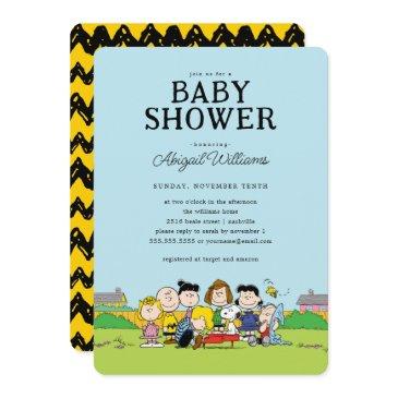 peanuts | charlie brown and gang baby shower invitation