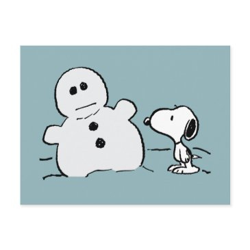 peanuts | snoopy builds a snowman postinvitations