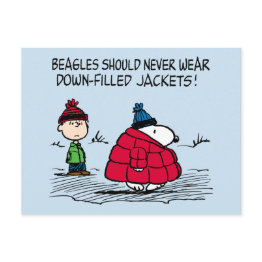 Small Peanuts | Snoopy & Linus Down Filled Jacket Postinvitations Front View
