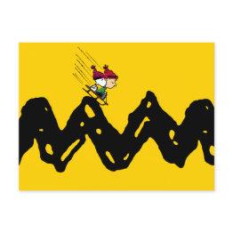 Small Peanuts | Snoopy & Linus Sled Ride Postinvitations Front View
