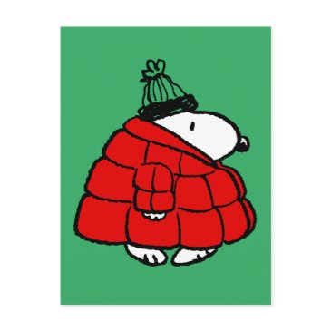 peanuts | snoopy red puffer jacket holiday postinvitations