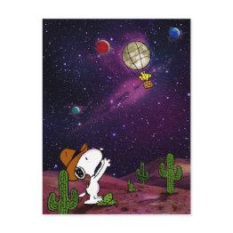 Small Peanuts | Snoopy & Woodstock Cowboy Postinvitations Front View