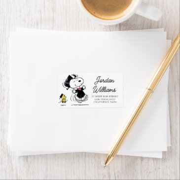 peanuts | snoopy & woodstock graduation label