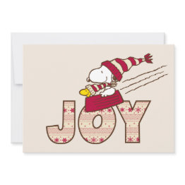 Small Peanuts | Snoopy & Woodstock Joy Sled Ride Holiday Invitations Front View