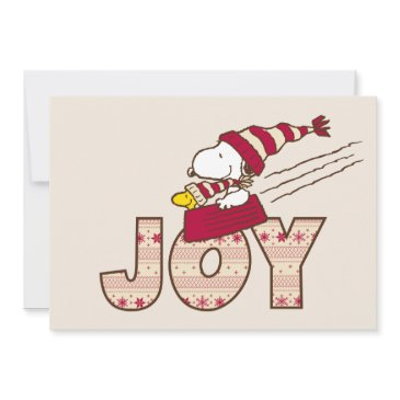 peanuts | snoopy & woodstock joy sled ride holiday invitations