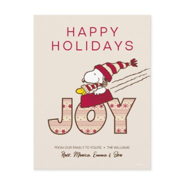 peanuts | snoopy & woodstock joy sled ride holiday postinvitations