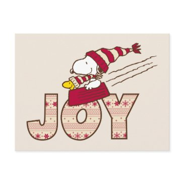 peanuts | snoopy & woodstock joy sled ride postinvitations