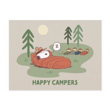 peanuts | snoopy & woodstock sleeping campers postinvitations