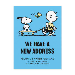 Small Peanuts | Snoopy & Woodstock | We Have Moved Postinvitations Front View