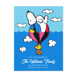 Small Peanuts | Snoopy & Woodstock | We Have Moved Postinvitations Front View