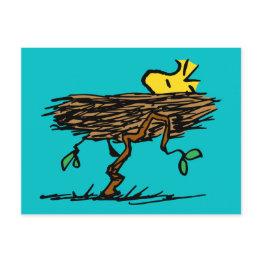 Small Peanuts | Woodstock | We Have Moved Postinvitations Front View