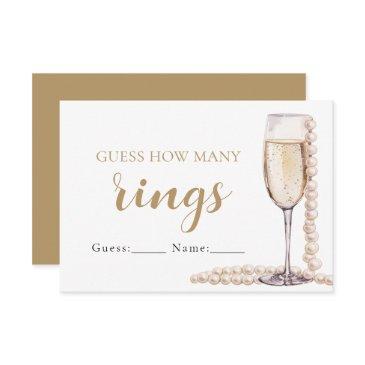 pearls and prosecco guess how many rings game invitation