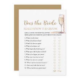 Small Pearls Does The Bride Really Know The Groom Game Invitation Front View