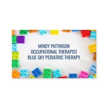 pediatric occupational therapist building blocks business invitations