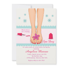 Small Pedicured Feet Invitation Front View