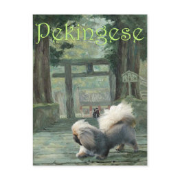 Small Pekingese At Oriental Gateway Postinvitations Front View