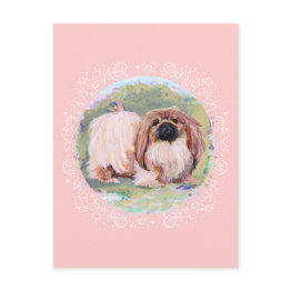 Small Pekingese Pretty In Pink Postinvitations Front View
