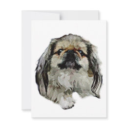 Small Pekingese Stationery - Blank Invitations Front View